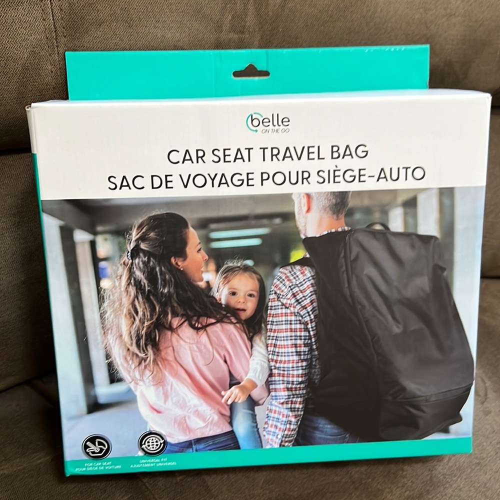 Belle On The Go Car Seat Travel Bag Backpack Luggage Light Suitcase Black NIB